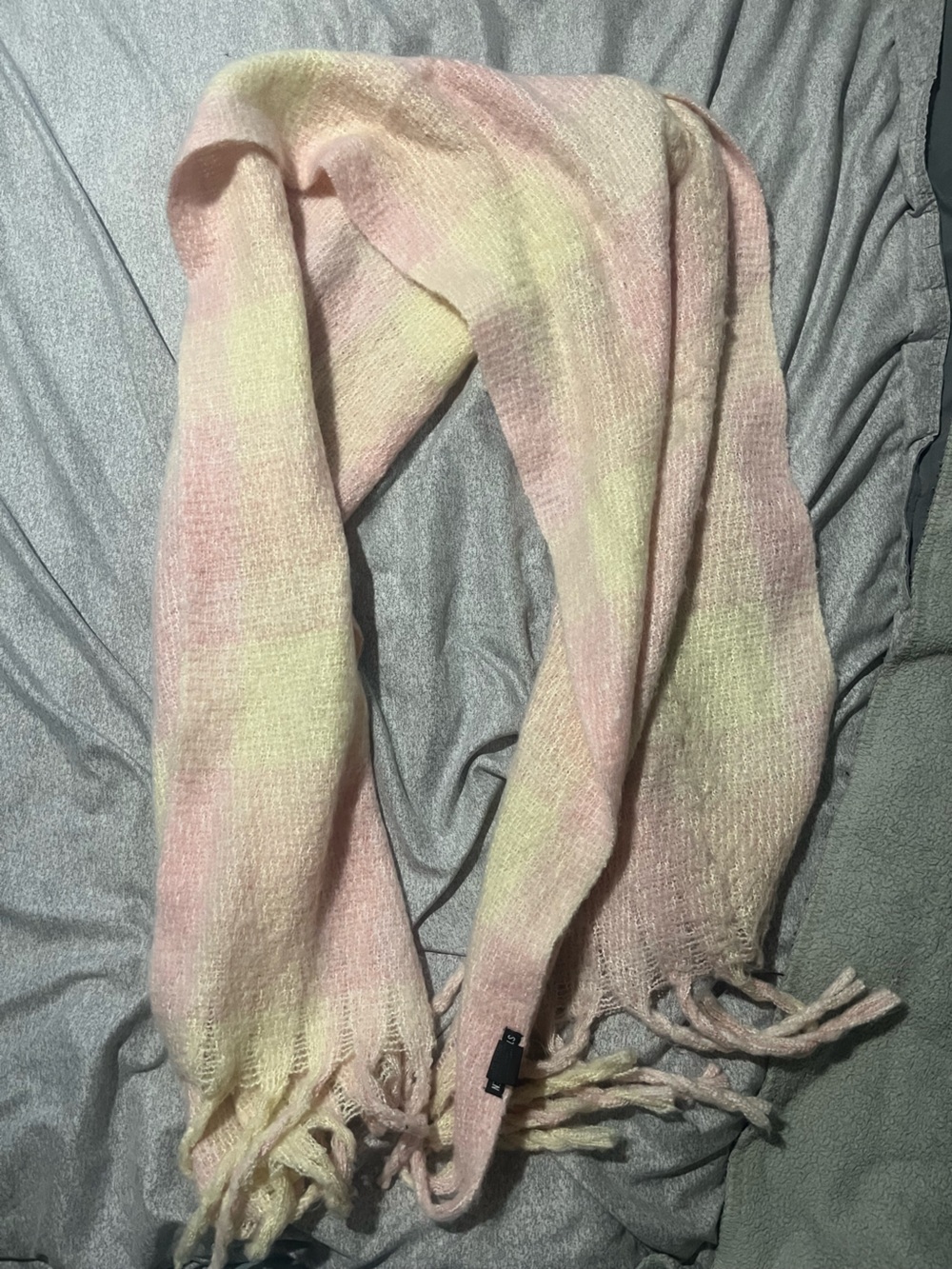 Steve Madden Pastel Pink & Yellow Knit Wrap Scarf
